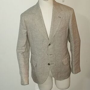 Brunello Cucinelli Houndstooth patterned 46R Sports Blazer Notch Lapel